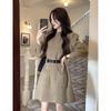Plus Size Women's Korean-Style Fashion Knitted Dress: Autumn/Winter Waist-Slimming, Figure-Flattering Trend.