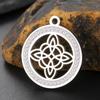 LIKGREAT 1Pcs Witch Celtics Knot Pendant Stainless Steel Wiccan Hanging Charm for Necklace Bracelet Earring Jewelry Making