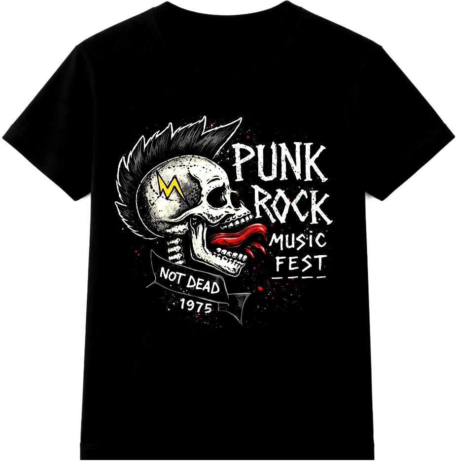 Punk Rock T Shirt Skull Music Festival Vintage Rock Band Graphic Tee S разноцветный