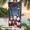 Soft Beach TowelChristmas Custom Name Print Towel For Bathroom Beach Indoor Decor Holiday Gift
