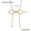 Pull Butterfly Design Necklace Gold Titanium Steel Collarbone Chain Non-Fading Jewelry Set