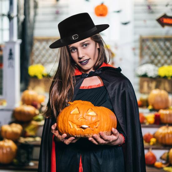 Black Magician Top Hat Halloween Victorian Dress Up Party Felt Top Hat Christmas Costume Accessory for Men Women