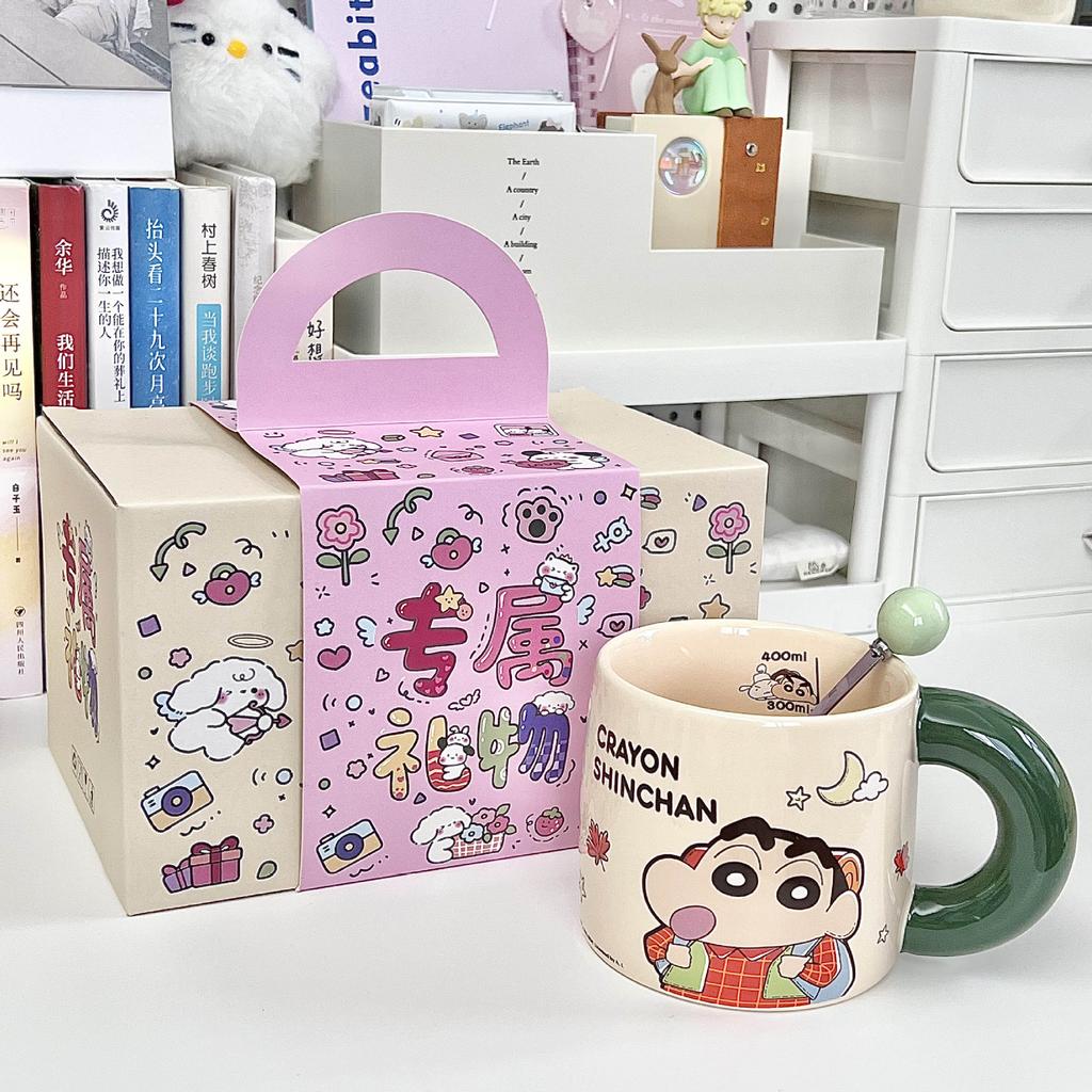 Ceramiczny kubek Crayon Xiaoxin dla chłopców i dziewczynek prezent urodzinowy kubek dla pary dziewczyna praktyczna pamiątka pudełko prezentowe