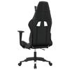 Gaming Chair with Massage Function & Footrest Black & White PU Leather