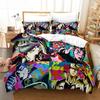 Anime JoJo Bizarre Adventure Jotaro Kujo Set Biancheria da Letto Ragazzi Ragazze Twin Queen Size Copripiumino Federa Letto Bambini Adulti