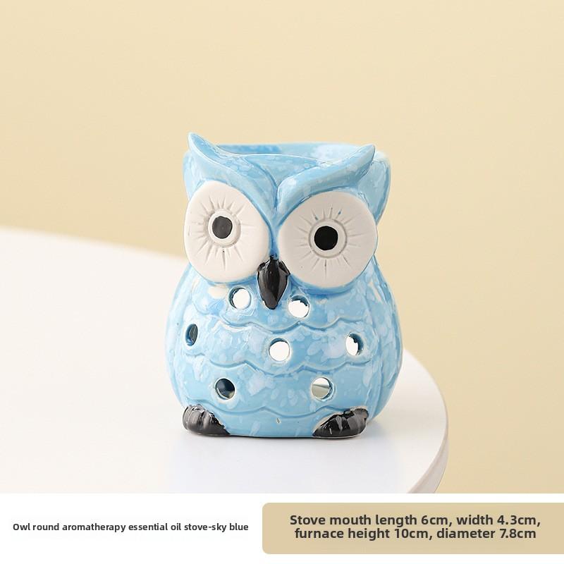 Aushöhlen Keramik Aromatherapieofen Innen Kerze Duftlampe Retro Hausgebrauch Aroma Brenner Schlafzimmer Eule Ätherische Öllampe