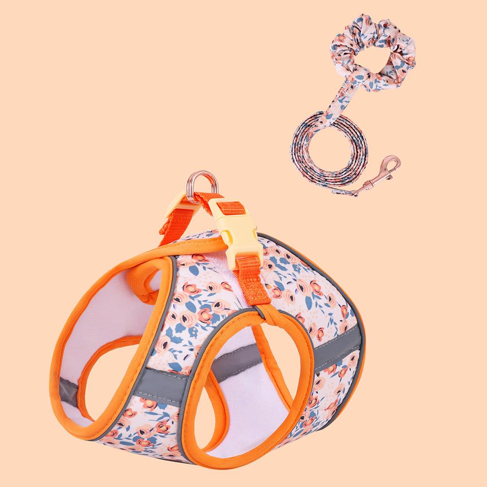 Small Dog Harness Vest Set Cute Traction Bracelet Medium Cat Collar Suit Soft Puppy Vest Harness Adjustable Pet Accessories