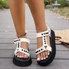 Fashion 2025 Summer New Triangle Belt Sandals Thick Sole Foam Sole Light and Comfortable Beach Sandals Women's Large