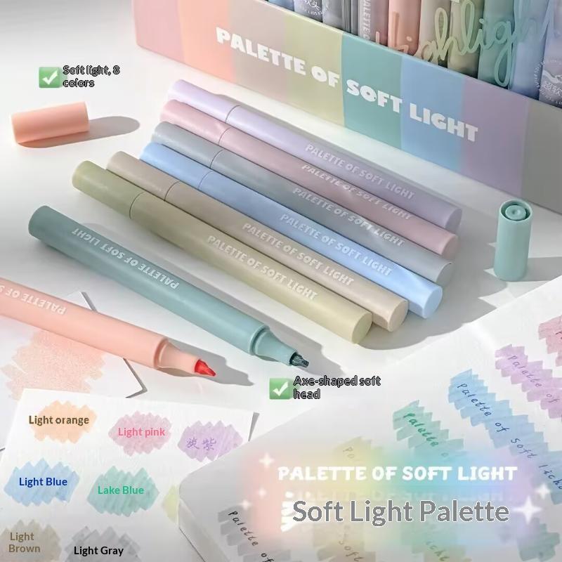 8Pcs Aesthetic Pastel Highlighters No Bleed Fast Dry Chisel Tip Morandi Colors For Study Journaling