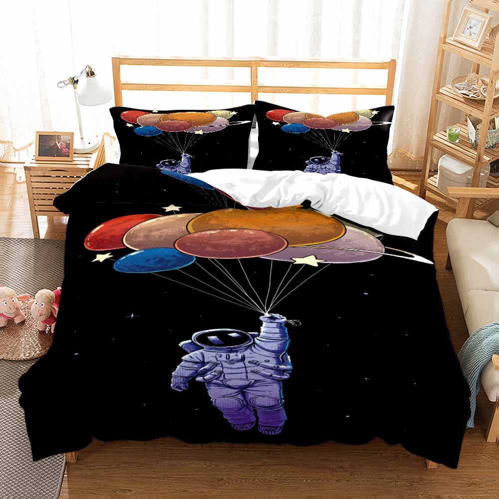 Comforter 3D Fashion Astronaut With For Children Kids Bed Decor Queen King Size Space Universe Theme