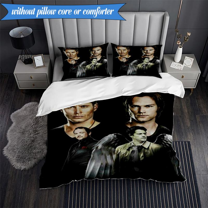 Super-natural Darkness Deliverance 3pcs Bedding set,Ideal for Bedroom, Dormitory,Including Duvet Cover And 2pcs Pillowcases,Fan Gifts