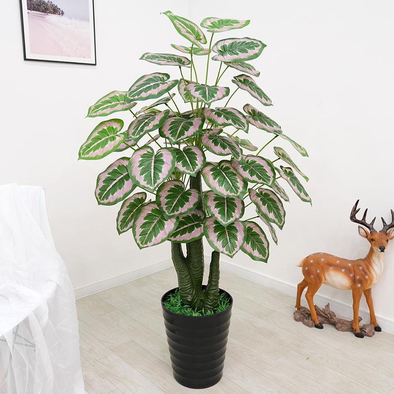 Große künstliche Fischschwanzpalme als Zimmerpflanze | Indoor-Kunstgrün für die Wohnzimmerdekoration