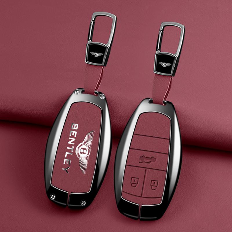 Zinc Alloy Car Key Case Cover Protector Shell Remote Keychain Accessory For Bentley Flying Spur Continental GT Bentayga Mulsanne TH4
