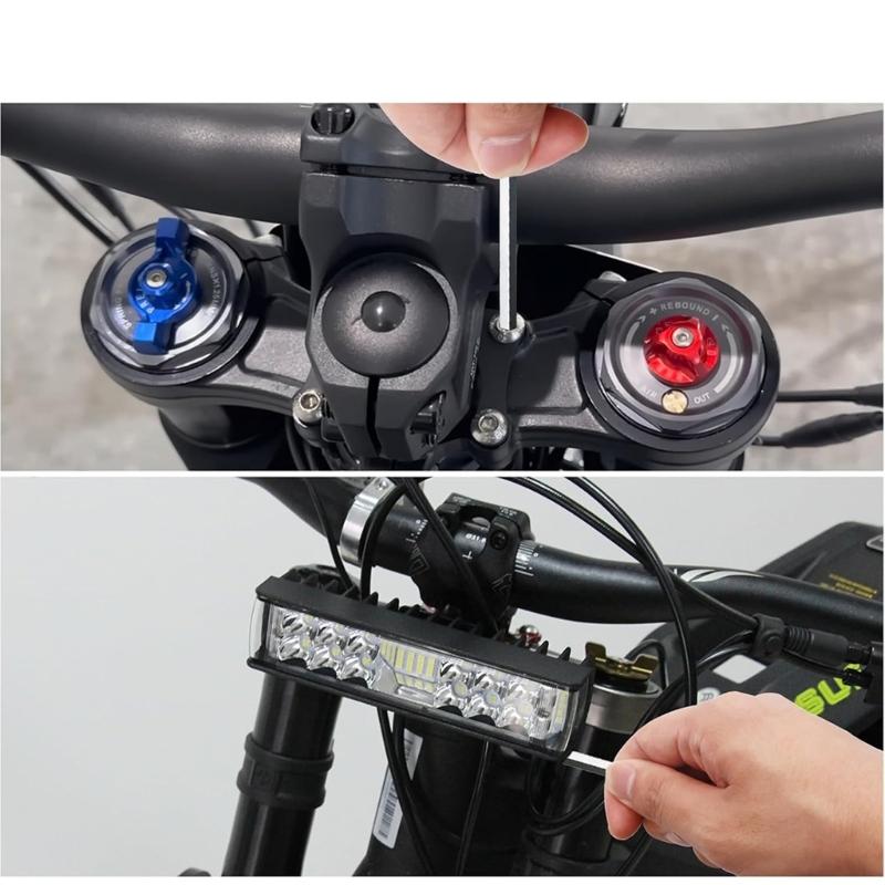 Motorcycle Front Lamp Kit with Manual Control Lead, Bolt-On Brackets and Metal Housing for Low-Light Trail Use and Daily Lamp Service