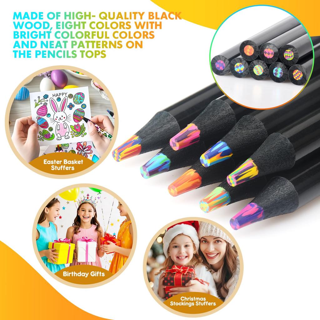 nsxsu Rainbow Jumbo Colored Pencils for Multicolored Art Supplies for and 16-Piece Adults, Pencils, Drawing, Coloring, Sketching, Pre-Sharpened