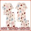Pajamas women's summer round neck short-sleeved nightgown summer loose cropped pants loungewear set