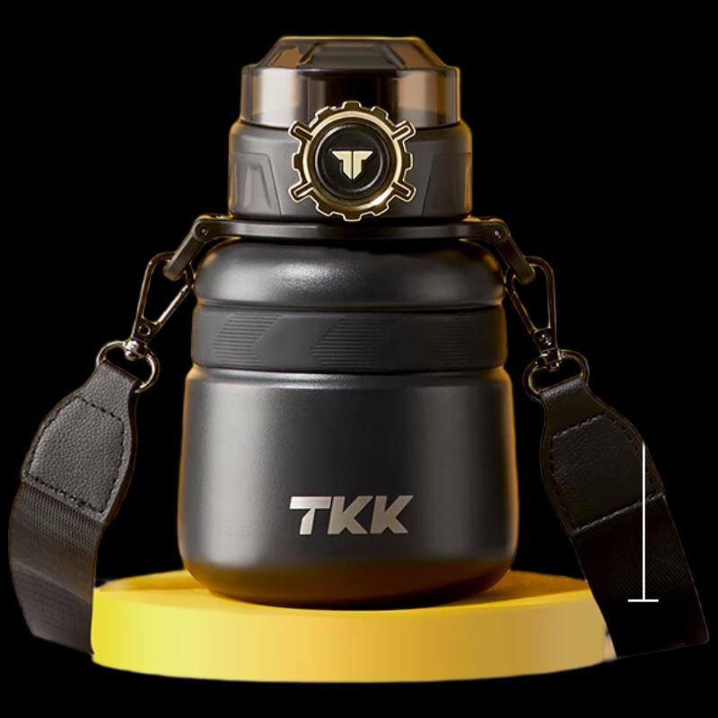 Термокружка TKK Black Panther Gold 600 мл из нержавеющей стали с изоляцией