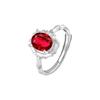 S925 sterling silver stud earrings necklace ring set with natural crystal stone brushed craftsmanship light luxury section high-rise jewelry set