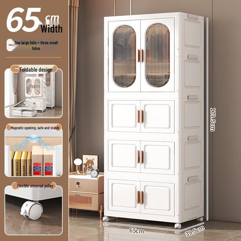 No-Installation Child's Wardrobe: Durable, Multi-Layer Folding Storage Cabinet
