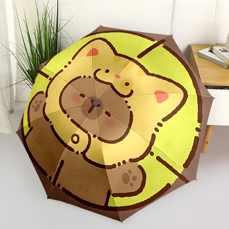 

1pc Cat Capybara Target Automatic Open/Close Umbrella, Folding Compact Umbrella with Lightweight Design for Women/Men yy251028152