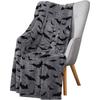 Schwarze Fledermäuse Bedruckte Flanelldecke 1 Stück, Leichte Vier-Jahreszeiten-Decke für Sofa, Büro, Bett, Camping, Reisen, Geschenkfertig
