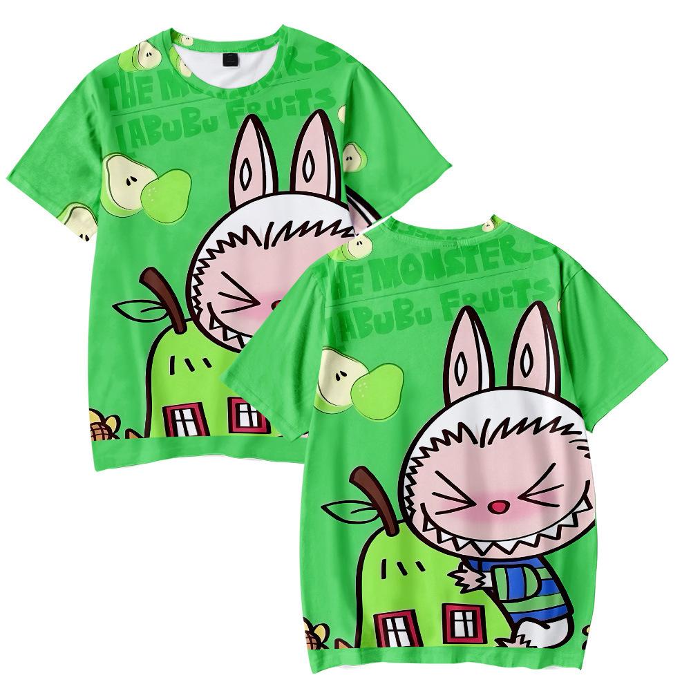 8 barev Dámské Pánské Ležérní Tričko LABUBU Potisk Tričko Léto Žena Muž Oblečení Módní Trička