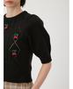 Furfur Cherry Motif Knit Top RWNT251107 Black Women's