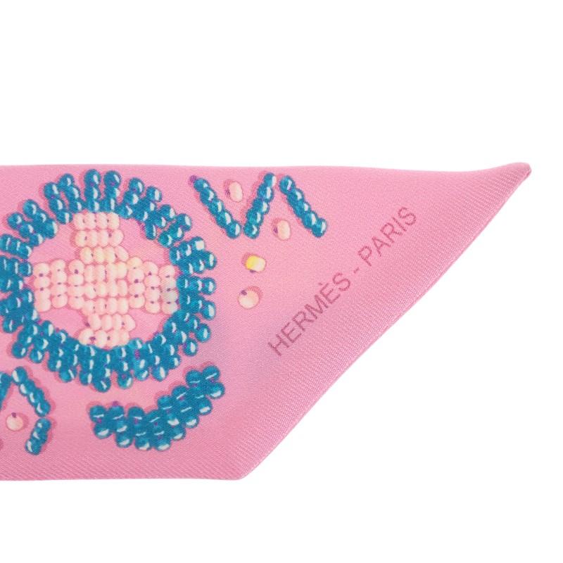 HERMES   scarf pink/blue silk Women
