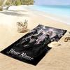 Name Custom Black Stones Print Beach Towel, Large Soft Quick Dry Towel for Beach Camping Swimming