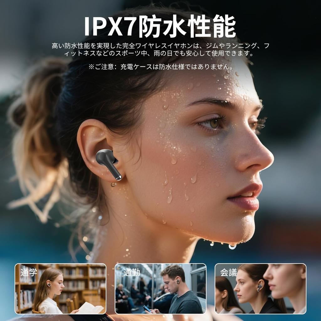 Wireless Bluetooth Earbuds with 6 Silicone AI Smart ENC IPX7 Up to 60 Hours of 2026 Latest Bluetooth Sound Low Instant for Web and Compatible with