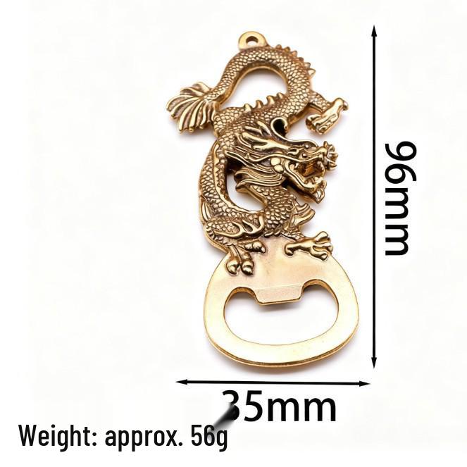 Retro Dragon Brass Faucet Wine Bottle Opener with Dice Ornament