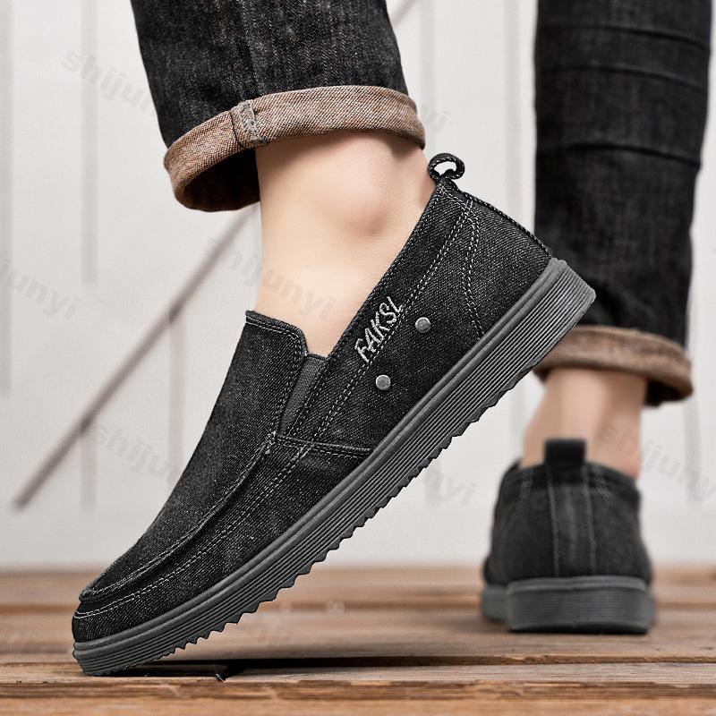Autumn Men Canvas Casual Shoes 2025 New Breathable Soft Leisure Men Loafer Sneakers Comfort Low-top Non-slip Sneakers Denim
