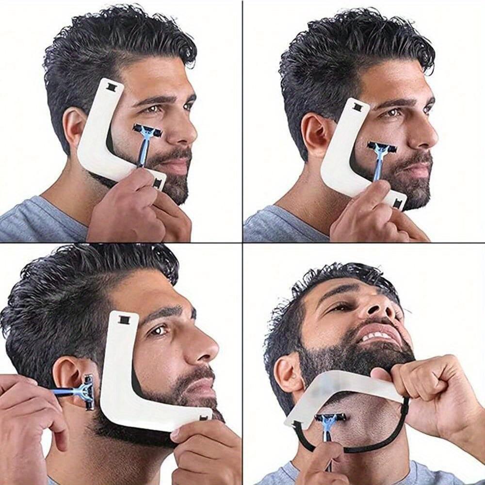 Neckline Shaving Template Beard Shaper Neckline Guide & Trimmer Kit with Stencil Beard Trimming Board