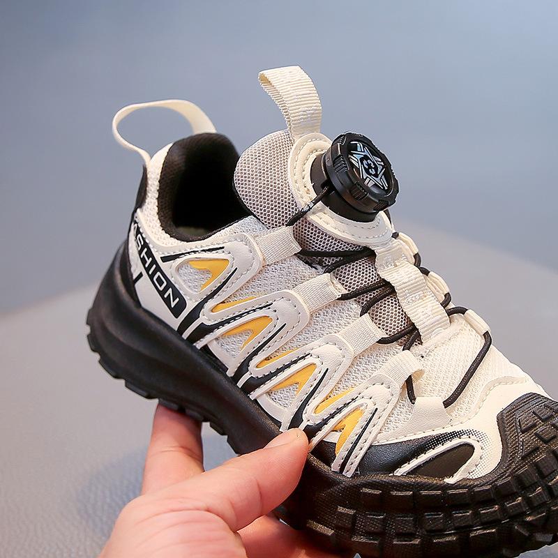 2025 Spring and Autumn New Boys Mesh Shoes Children Breathable Dad Shoes Little White Shoes Girls Non-slip Tire Shoes