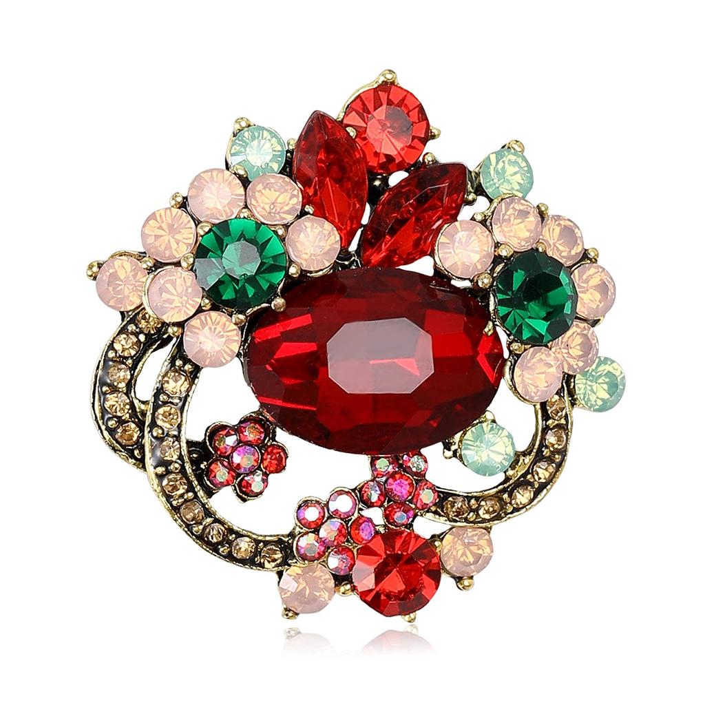 Elegant Crystal Flower Brooch for Women's Suit & Sweater