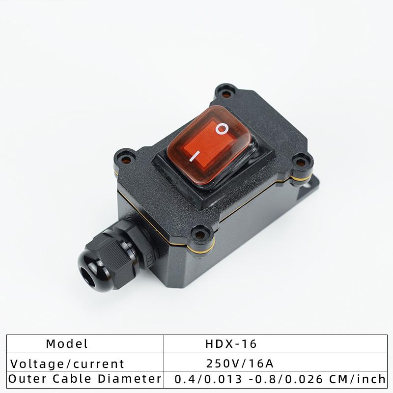 IP65 Outdoor Waterproof Ship Type Switch 220V/16/30A High-Power Dustproof Power Switch Intermediate Switch Button Switch