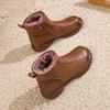 Scarpe di Cotone Calde e Spesse da Donna Inverno 2024 Nuovi Stivaletti Corti Peluche con Tacco Basso Antiscivolo in Pelle
