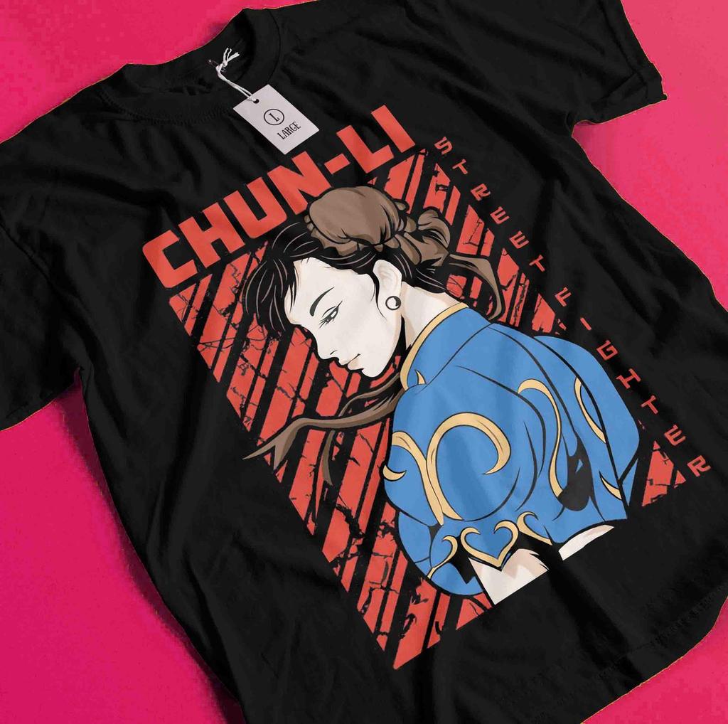 Retro Gaming T-Shirt, Vintage Anime Waifu Shirt Unisex Chun Li SF2 Akuma Fatal Fury KOF Mai King Of Fighter KOF2002 Terry Bpgard Camille