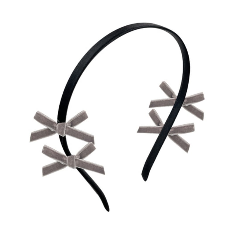 VVV Velvet Mini Ribbon Headband _ Cocoa