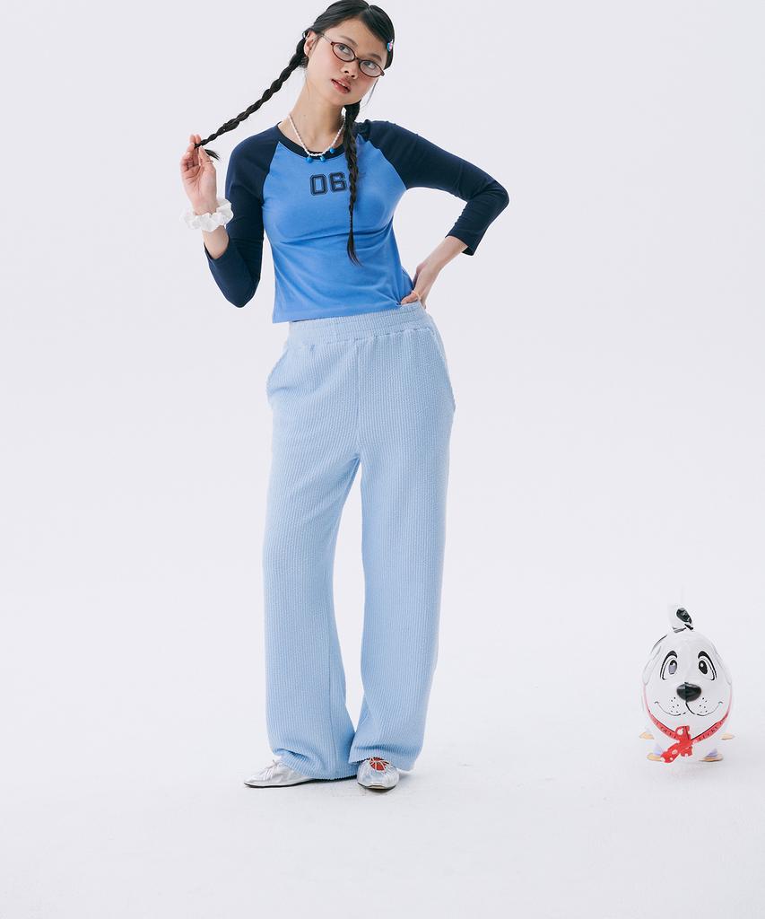 JUNEJUNE SPACE Frill Banding Pants_Light Blue