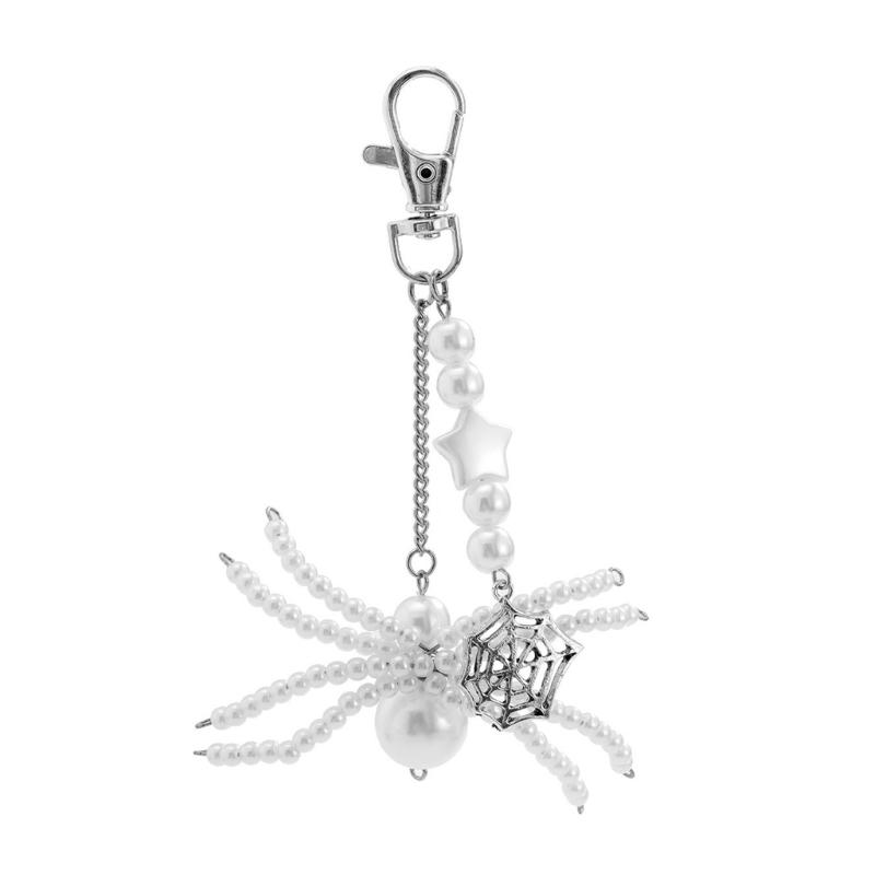 

Unique Keychain Pendant Halloween Themed Spiders Key Holder Portable Key Jewelry Spiders Keychain Suitable for Gifting білий