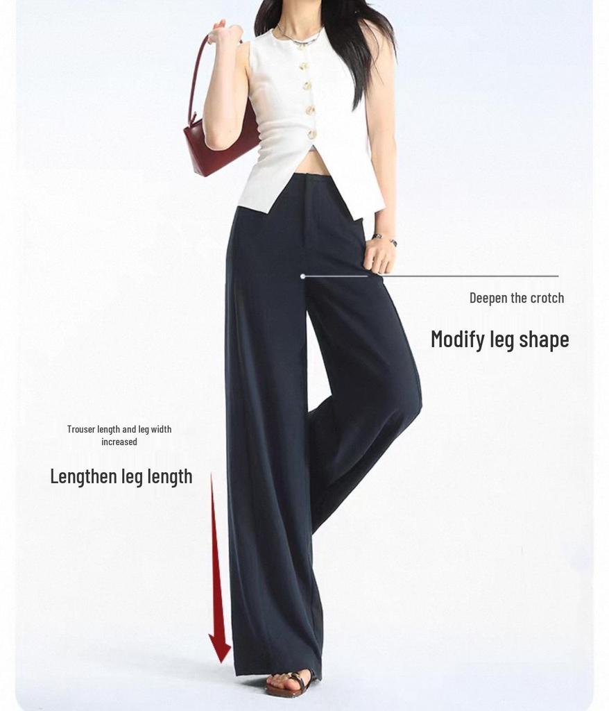 Petite Women's White Linen Wide-Leg Pants - Summer 2026, Lightweight, Wrinkle-Resistant, Extra Long, Casual Fit