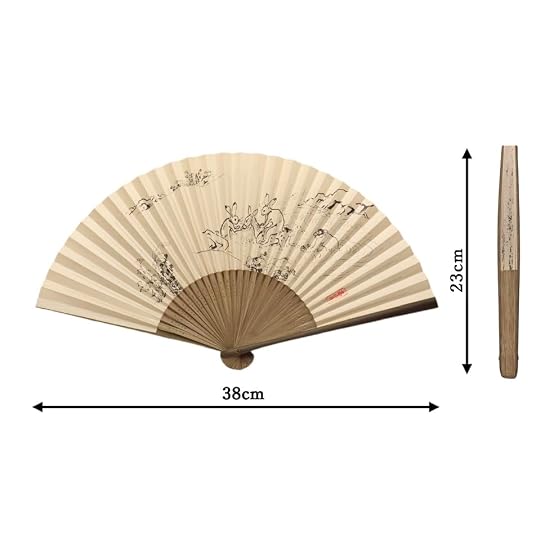 Kyoto Folding Fan, Choju-giga (Brown), Made in Japan, Kyoto, Men's, Japanese Accessories, Craftsmans