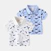 Kids Short-Sleeved T-shirt Boys' Full Printed Clothes Shark Polo Shirt Summer Baby Boys' Lapel Cartoon Half-Sleeved Tops