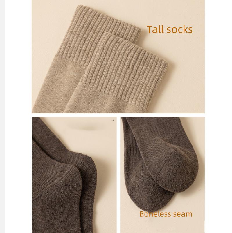 Chaussettes d'hiver tricotées pour femmes, chaussettes au-dessus du genou, antidérapantes, hautes, épissées ensemble, chaussettes chaudes pour femmes, bas de printemps pour femmes