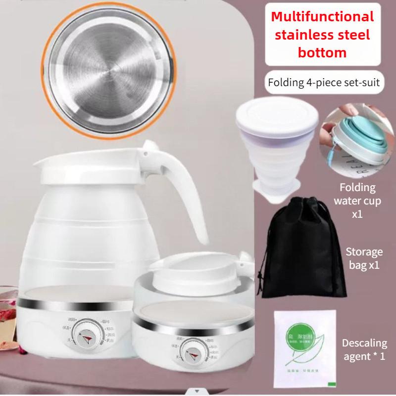 Taşınabilir Mini Katlanır Kettle Çok Fonksiyonlu Küçük Silikon Elektrikli Kettle Açık Hava Seyahat Su Isıtıcısı