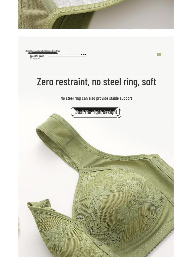 Wire-Free Plus Size Front-Closure Vest-Style Bra for Women