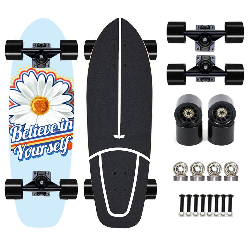 Thailand Maple Big Fish Board Single Upturned Skateboard Walking Board Land Surfboard Brush Street Board Four