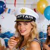 Breathable Captain Hat with Embroidery and Letter Design Marine Hat for Adult Youth Halloween Party Cosplay Headpiece