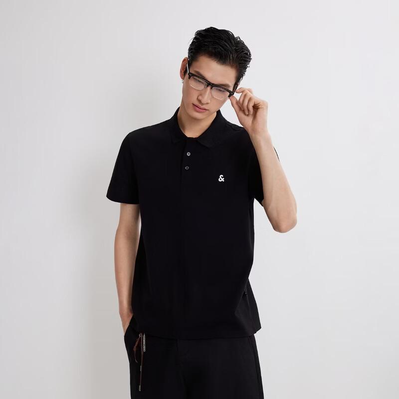 JACK&JONES Men's Spring 3D Embroidered Business Casual Short Sleeve Polo Shirt